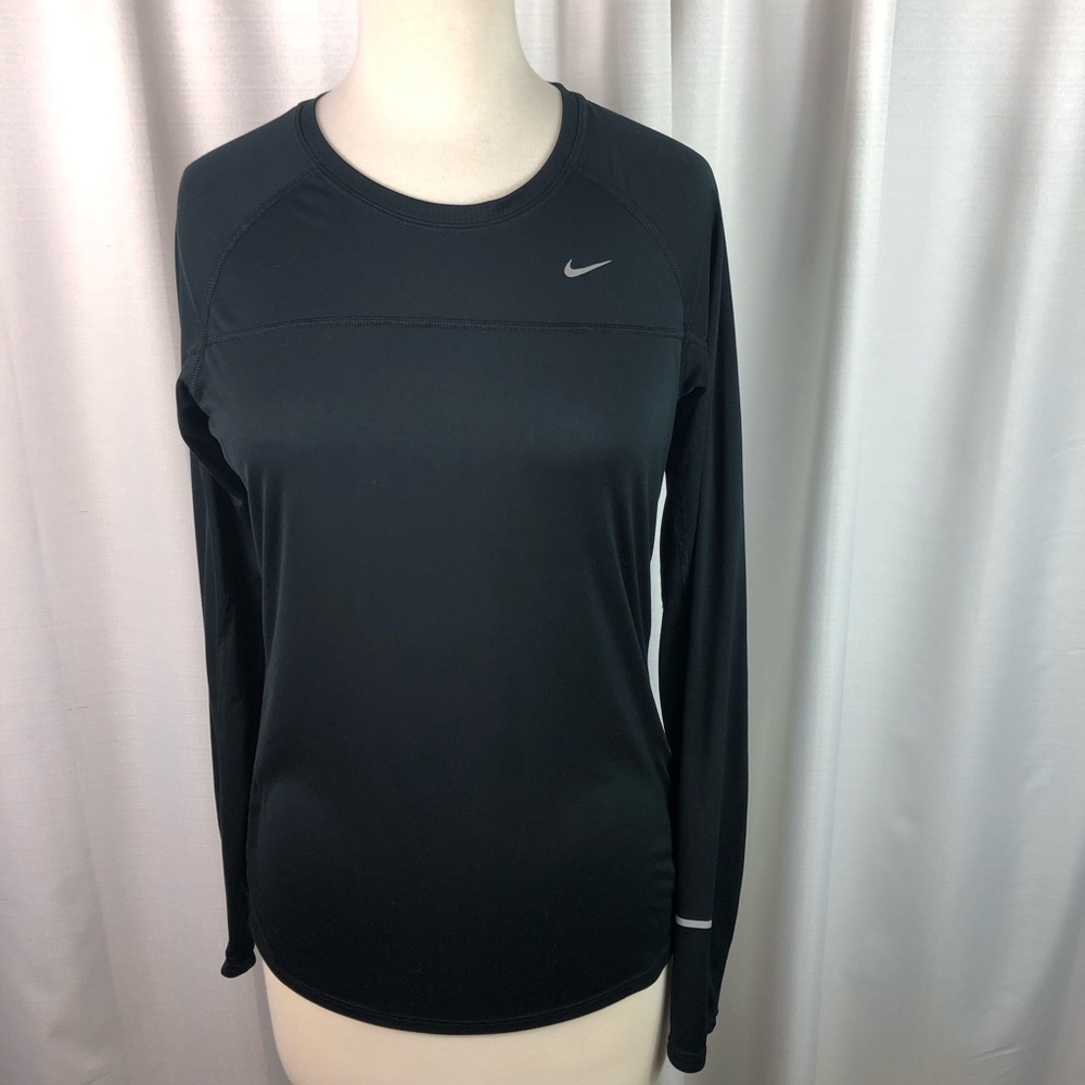 Nike DriFit Black Long Sleeve Running Tee L